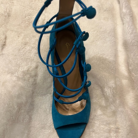 Gianvito Rossi Blue Suede High Heel - Picture 2 of 7